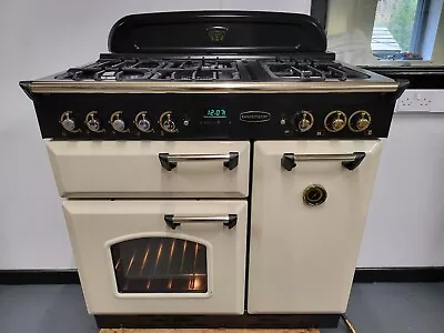 Rangemaster Classic Dual Fuel Range Cooker In Cream With A Gold Trim 90cm • £795