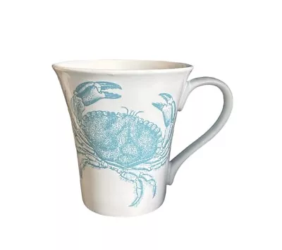 222 Fifth Coastal Life Crab Mug In Teal Blue Porcelain - 10 Oz Coffee Cup  • $8