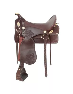 Tough 1 Western Saddle Tooled McClellan Tree Camp 16 1/2  Dark Oil RK4 • $669.83