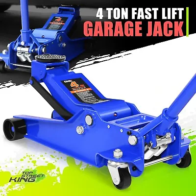 Heavy Duty 4Ton Low Profile Hydraulic Trolley Service Floor Jack Quick Lift Blue • $209.99