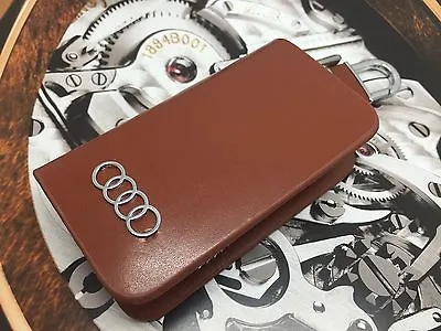 $26.38 • Buy Audi Key Wallet Key Holder Brown Caramel Leather Fits All Keys