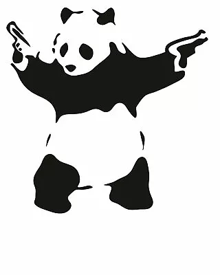 Panda With Gun-Sticker-Funny-Stickers-Decals-Car-Wall-Mirror-Window-140x142 • £1.99