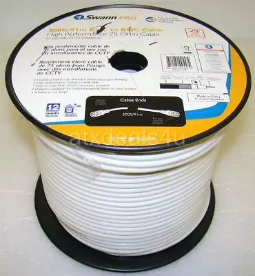 Swann PRO SW271-R59-10023 BNC To BNC 75 Ohm 300FT RG59 Coax Cable New • $59.99