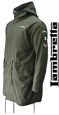 Mens Lambretta Parka Coat Fishtail Lined Lightweight Hooded Padded UK S-4XL • £64.95