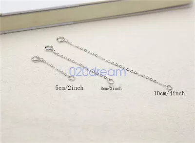 2pcs 925 Sterling Silver 1.2mm Dainty Safety Chain Necklace Extender 2  3  4  • $7.21