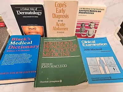 Vintage Medical Books Bundle X 6 Clinical Examination Cope's Early Diagnosis • £15