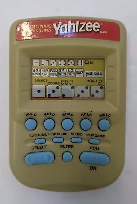 Hasbro Yahtzee 2002 Handheld Game Electronic Gold Blue Buttons Tested • $24.99