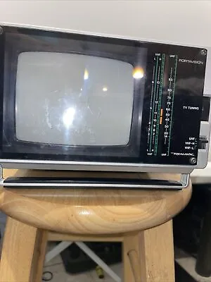 Vintage Realistic Portavision 16-112  VHF/UHF B&W TV 1986 Works With Power Cable • $53