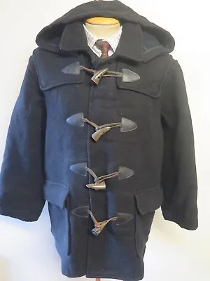 Vintage Wool Duffle Duffel Coat Raincoat M 38-40  Euro 48-50 - Black • $49.72