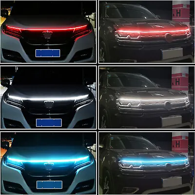 Car Engine Hood DRL LED Daytime Running Light Strip Flexible Waterproof • $9.99