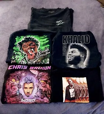 Hip Hop R&B Tour Concert T-Shirt Lot Of 5 Meek Mill Chris Brown Khalid Gunna • $38.50