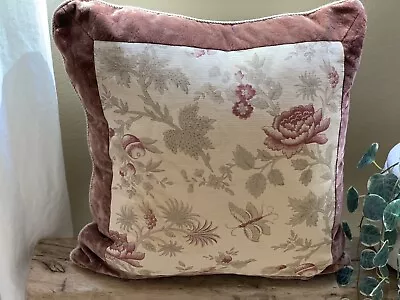Vintage Neutral Velvet Rose Tan Floral Pillow Cover- 20 X 20  • $49