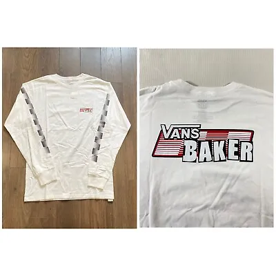 Vans X Baker Long Sleeve Tee T-Shirt White VN0A49L7WHT New W/Tags Men’s S • $26.96