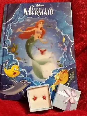 Little Mermaid Magic Reader Book And Starfish Earrings Set Brand New • £10