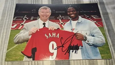 Louis Saha Man Utd Hand Signed 12 X 8 Photo Manchester United Coa 1 • £21.99