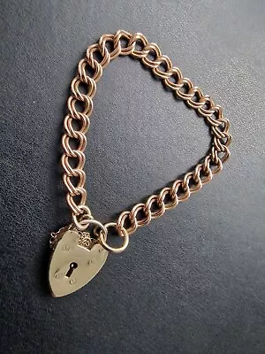 9ct Gold Vintage Bracelet With Padlock 13.5g • £299