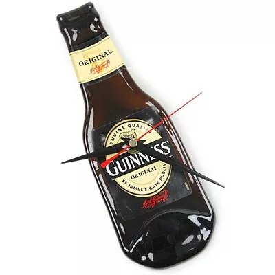 BOTTLECLOCKS - Guinness Draught - Brown - Glass - Wall Clock - Recycled Bottle • $17.40