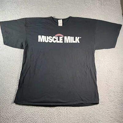 Muscle Milk T Shirt Mens 2XL XXL Black Short Sleeve Graphic Pump Cover • $16.16