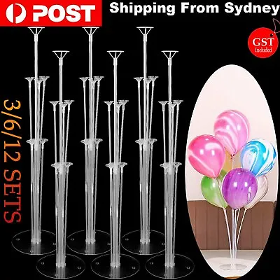 3/6/12 Set 70 Cm Balloon Column Set Upright Base Stand Holder Wedding Party Deco • $16.45