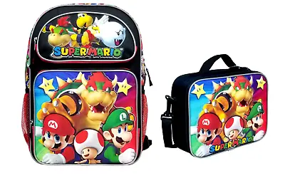 Super Mario Bros 16  Large Backpack With Insulated Lunch Bag • $49.99