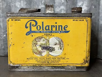 Polarine Standard Oil Of Indiana Half Gallon Motor Oil Can Vintage Automobile • $599.95