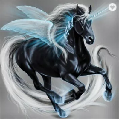 $15.95 • Buy 5D Diamond Painting Kit Full Round Drill Black Unicorn 25X25 Craft Art DYI