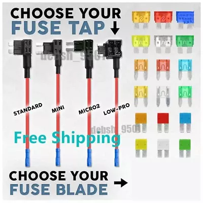 Fuse Tap Add-A-Circuit Blade Standard Mini Micro2 Low-Profile Amp Blade Adapter • $6.99