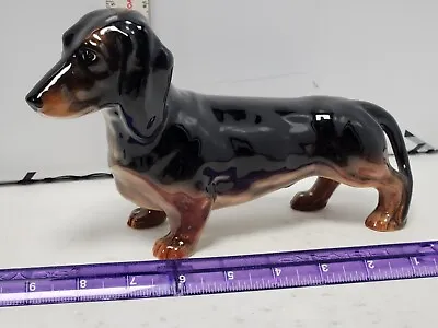 RARE 1st MAKER MARK Beswick England Standing Dachshund Porcelain Dog Black Tan • $59.99