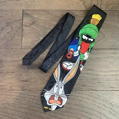 VTG Marvin The Martian Looney Tunes 90s Bugs Bunny Funny Cartoon Neck Tie • $24.99