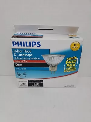 5 Pack Philips Landscape And Indoor Flood 50 Watt MR16 12 Volt Light Bulb • $12.33