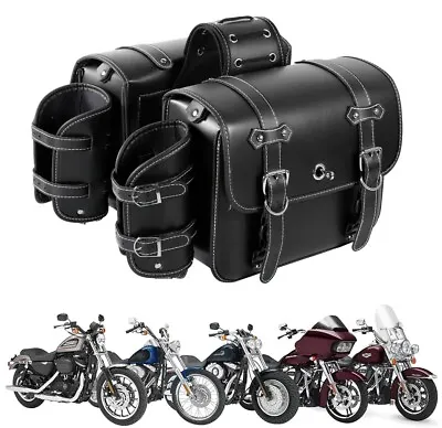 Motorcycle Pannier Saddlebag Luggage Side Saddle Bags Waterproof PU Leather Bag • $109.99
