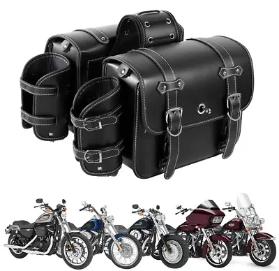 Motorcycle Side Saddle Bags W/ Cup Holder For Suzuki Boulevard M109R M50 M90 M95 • $219.98