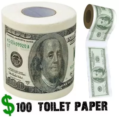 One Hundred Dollar Bill Toilet Paper Money Roll $100 - Novelty Fun Gag Gift Joke • $9.98
