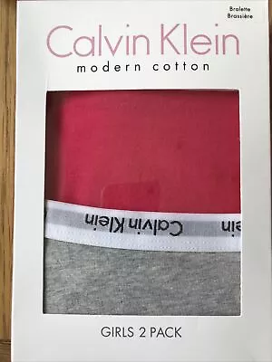 Calvin Klein Modern Collection Bralette - Girls 2 Pack Size 10-12 Pink/grey • £16