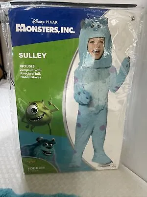Monsters Inc Sulley Costume Kids 3T/4T Jumpsuit Hood Mittens PREOWNED WORN ONCE • $22.99
