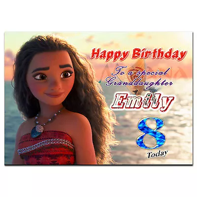 G020 Large Special Personalised Birthday Card; Printed With Your Text; Moana • £4.50