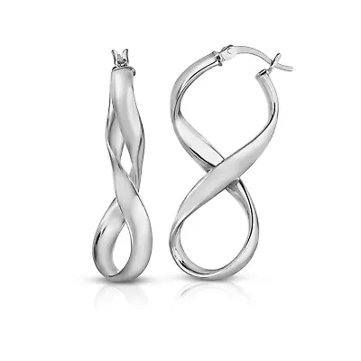 925 Sterling Silver Infinity Earrings Figure 8 High Polished Sterling Silver • $13.99