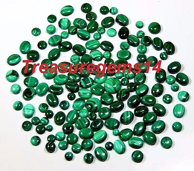 150ct Wholesale Lot 100%natural Green Malachite Calibrated Mix Cabochon Gemstone • $15.09