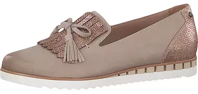 £37.99 • Buy Jana Be Natural Womens UK 5 H Dena Pepper Leather Slipper Loafer Slip On Shoes