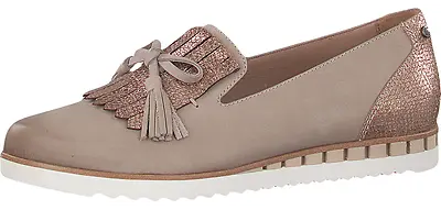 Jana Be Natural Womens UK 5 H Dena Pepper Leather Slipper Loafer Slip On Shoes • £37.99