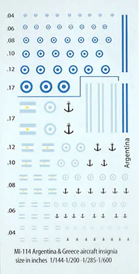 MI-114 - Greece And Argentina Aircraft Insignia - 1/144-1/285 Decals • £3.25