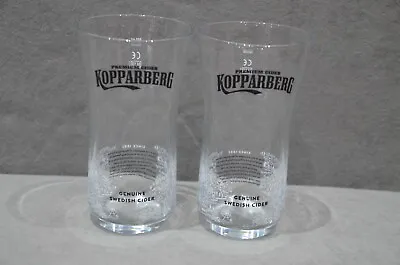 2x Kopparberg Swedish Cider 500ml One Pint Glass Laser Nucleated New CE M19 • $21.06