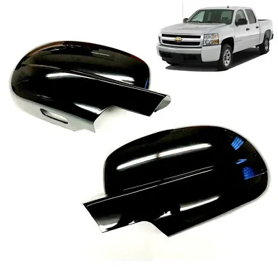 For 2007-2013 Chevy Silverado / GMC Sierra Yukon GLOSS BLACK Full Mirror Covers • $39.99