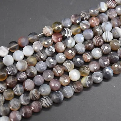 Semi-precious Gemstone FACETED Coin Disc Beads - 8mm - 15  Strand Various Stones • £29.99