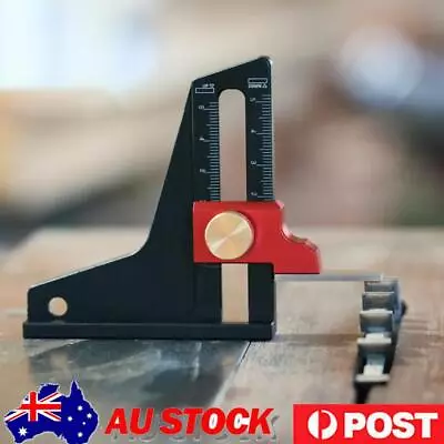 Woodworking Height Gauge Al Alloy Adjustable Dual Scale Saw Blade Marking Ruler • $18.86