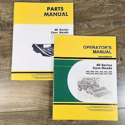 Parts Operators Manual Set For John Deere 643 644 645 843 844 Corn Head Book Jd • $20.97