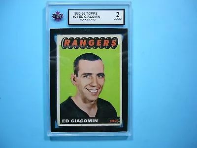 1965/66 Topps Nhl Hockey Card #21 Ed Giacomin Rookie Rc Ksa 2 Gd Rangers Topps • $127.49