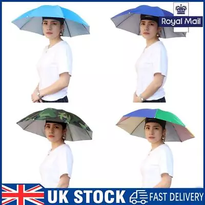 Umbrella Hat 27 Inch Diameter Fishing Umbrella Cap Foldable Fishing Cap • £6.29