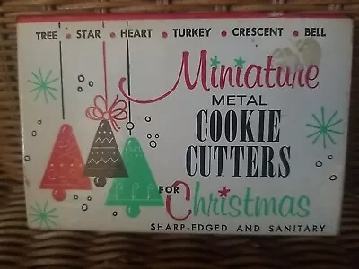 VTG Miniature Metal Cookie Cutter Christmas Set Of 6 Tree Turkey Star Bell Heart • $6.99