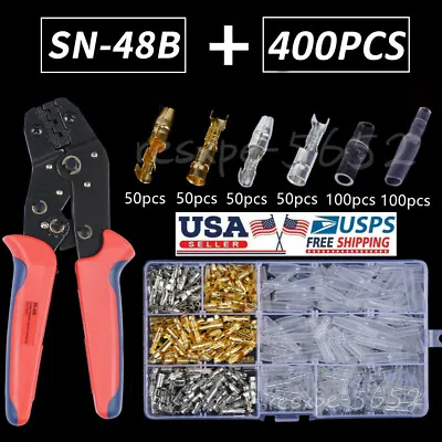 400PCS Motorcycle Wiring 3.9mm Harness Loom Bullet Connectors Brass Electrical • $28.59